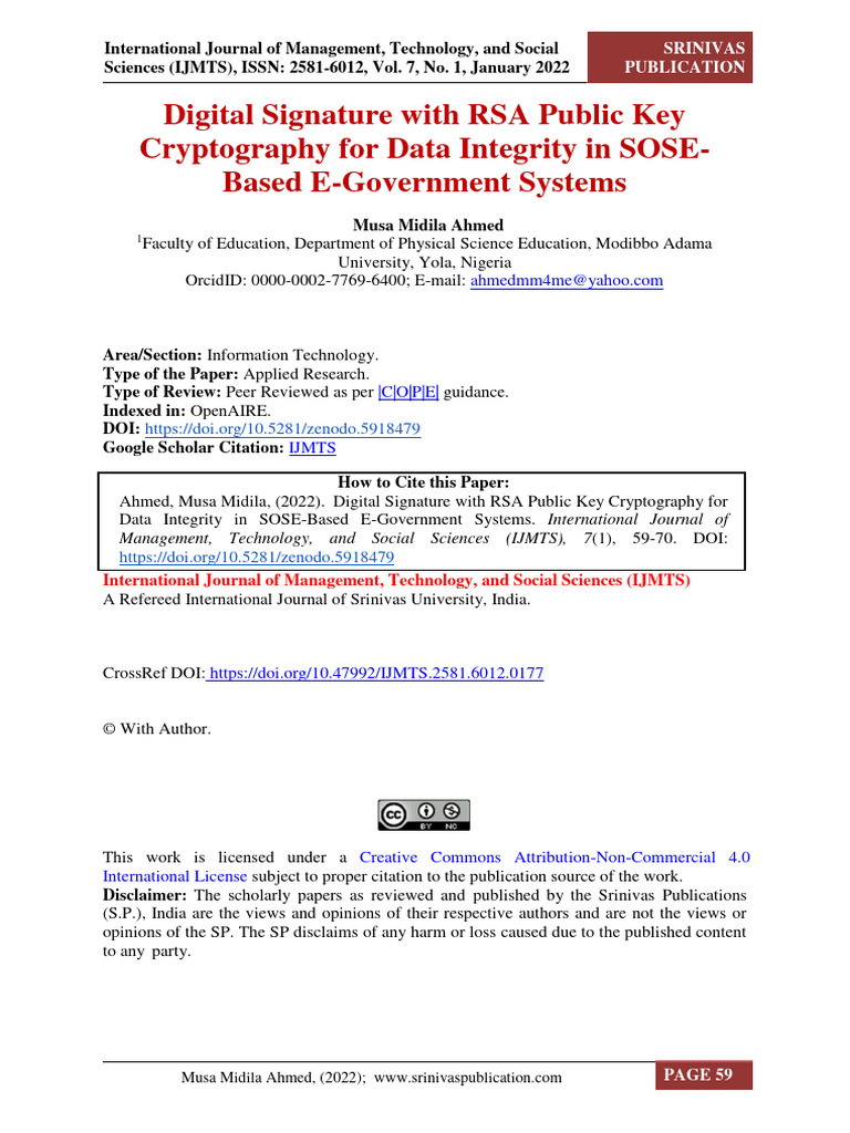 Digital Signature With RSA Public Key CR | PDF | Encryption | Key ...