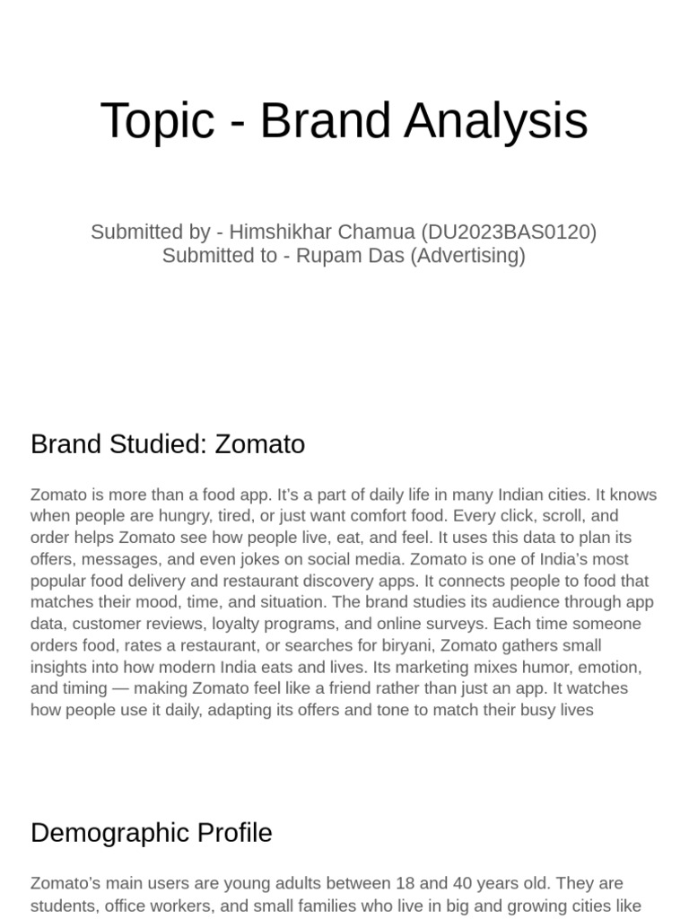 Brand Analysis | PDF | Marketing | Human Communication