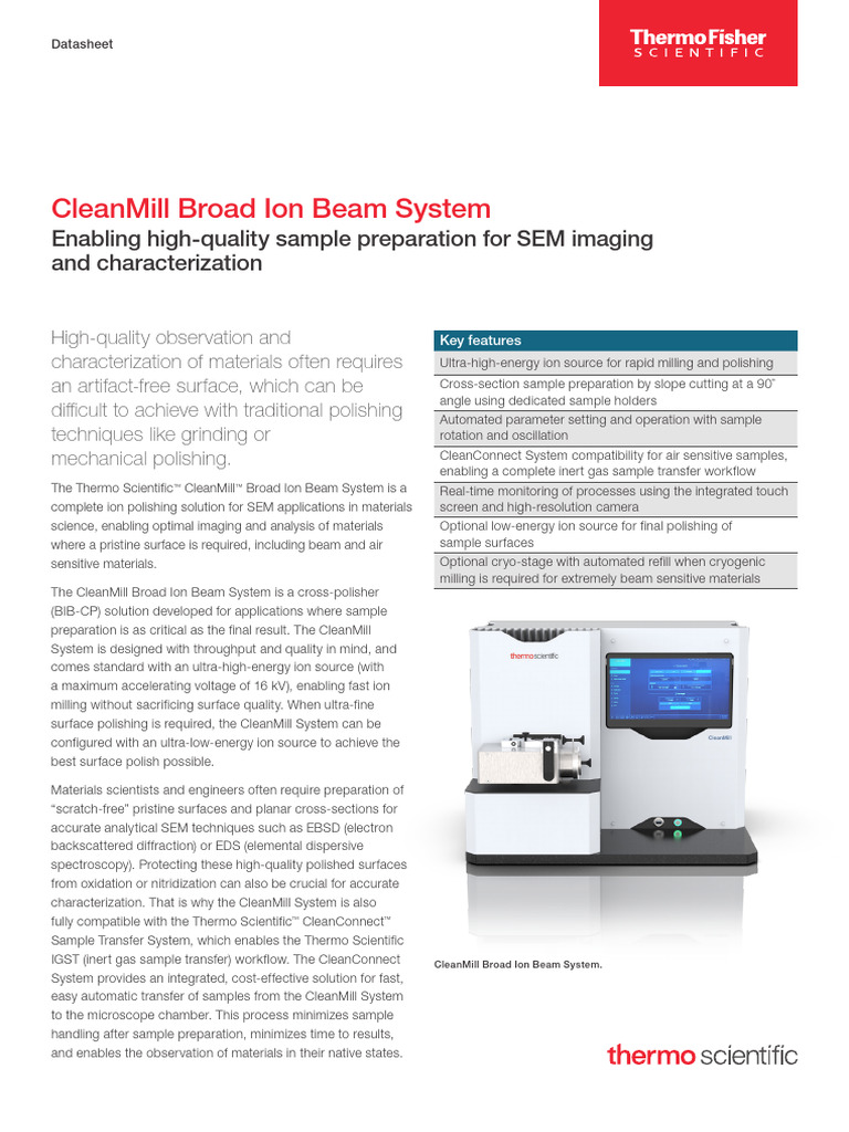 CleanMill Broad Ion Beam System Overview | PDF | Scanning Electron ...