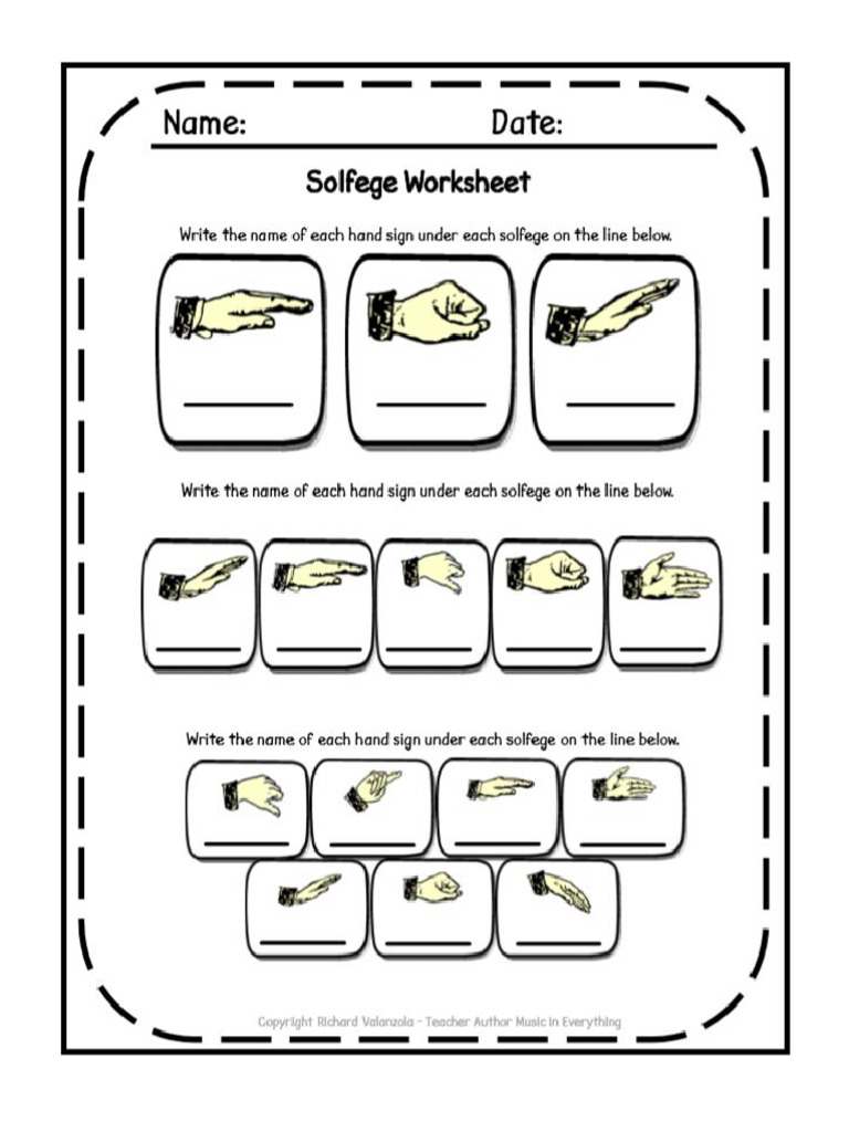 Hand Sign Worksheet 4 | PDF