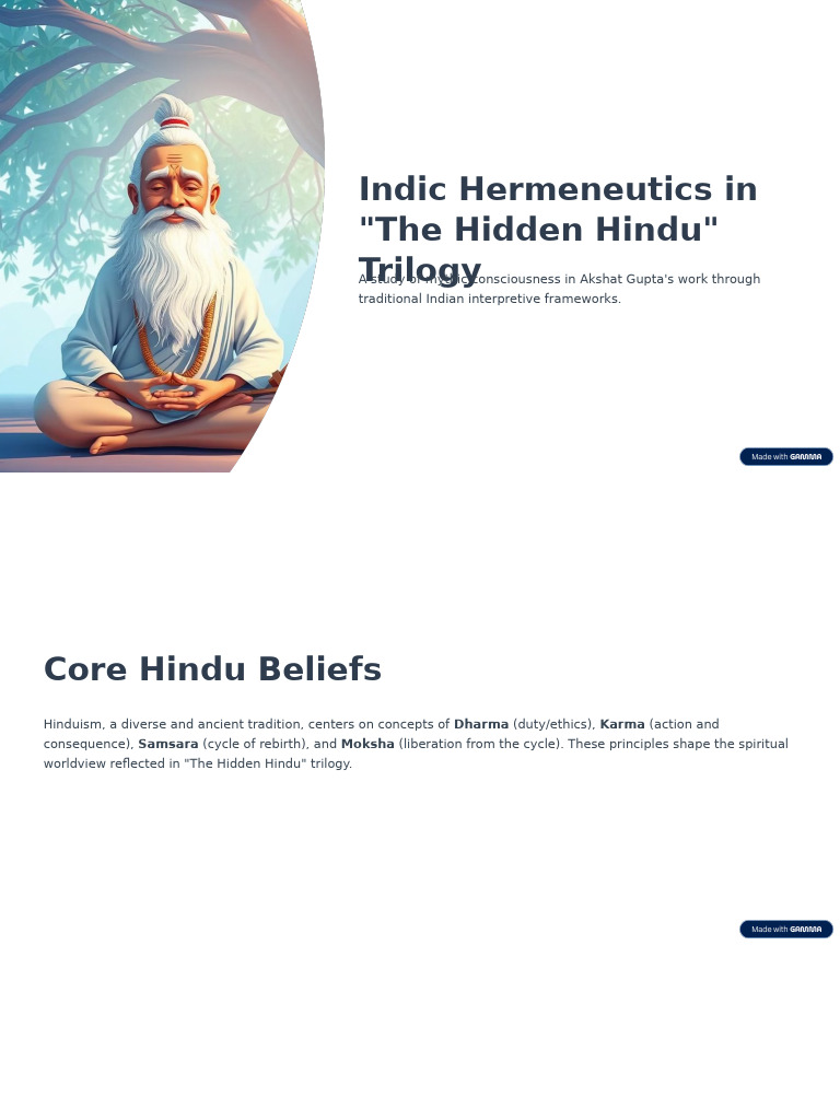 Indic Hermeneutics in "The Hidden Hindu" | PDF | Indian Religions | Moksha