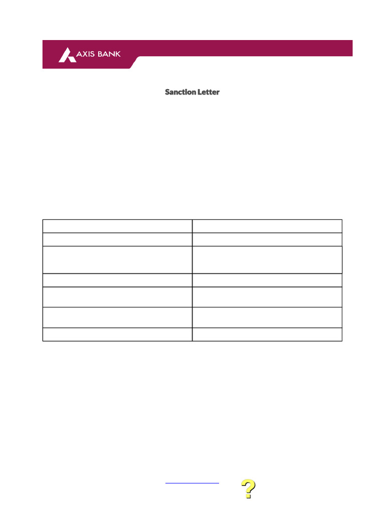 Axis Bank Personal Loan Sanction Letter | PDF | Loans | Interest