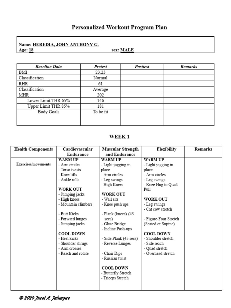 October Workout Plan | PDF | Aerobic Exercise | Strength Training