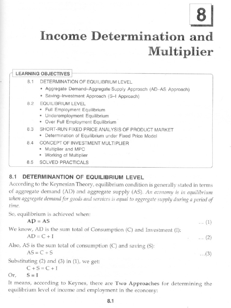 Income Determination and Multiplier | PDF | Fiscal Multiplier ...