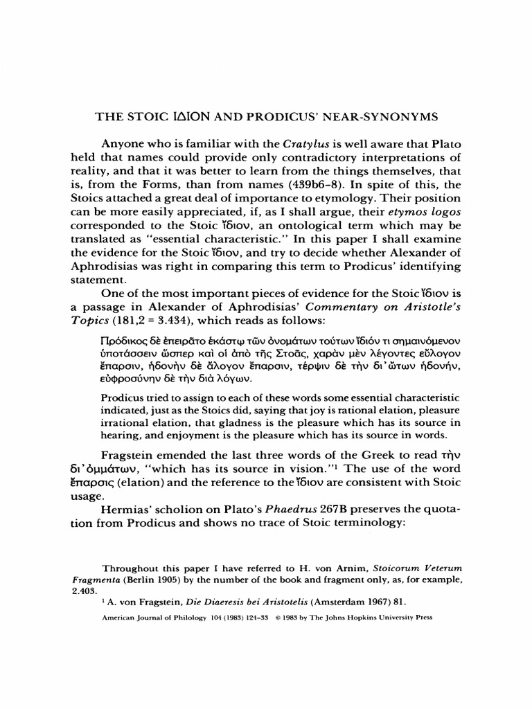 The Stoic Idion and Prodicus' Near-Synonyms - PDFplus - Anna's Archive ...