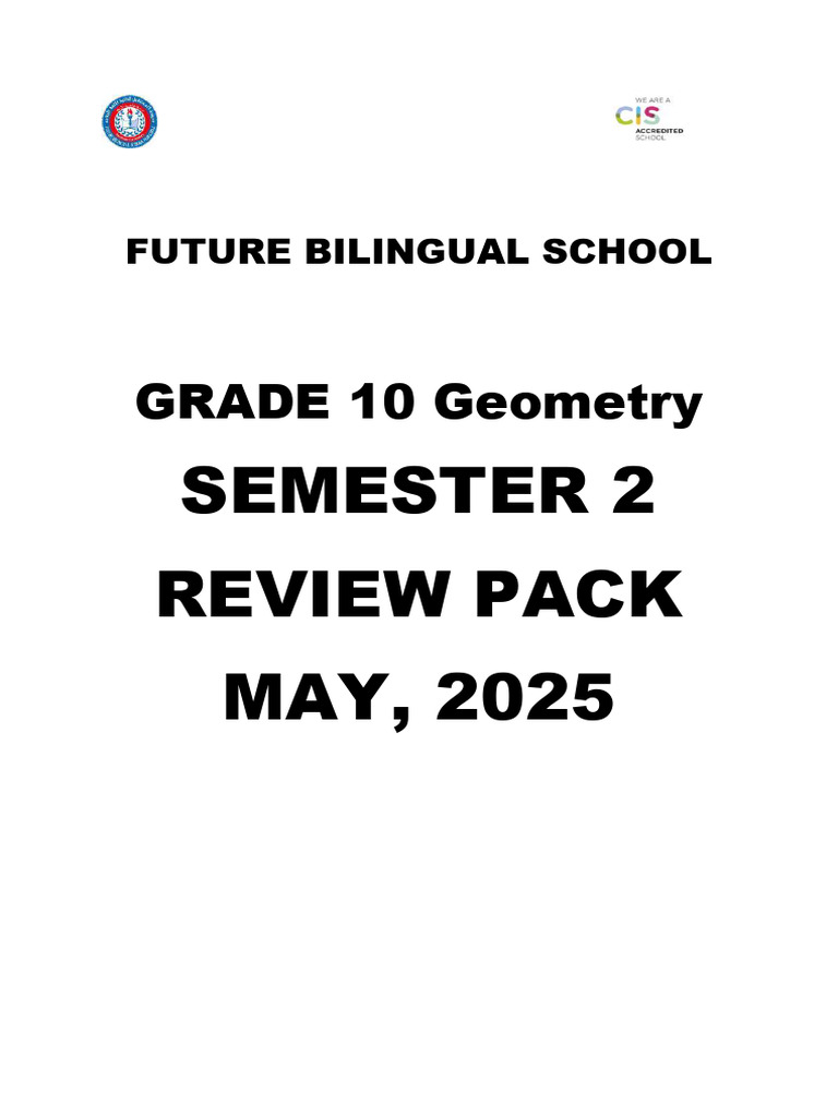 Grade 10 Geometry Review Pack 2025 | PDF | Triangle | Genotype