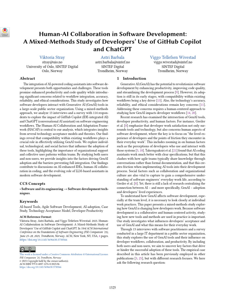 Human-AI Collaboration in Software Dev | PDF | Artificial Intelligence ...