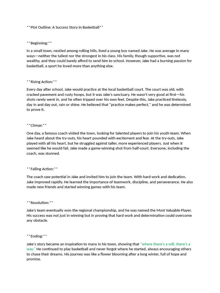 Story - Success Story in Sports | PDF