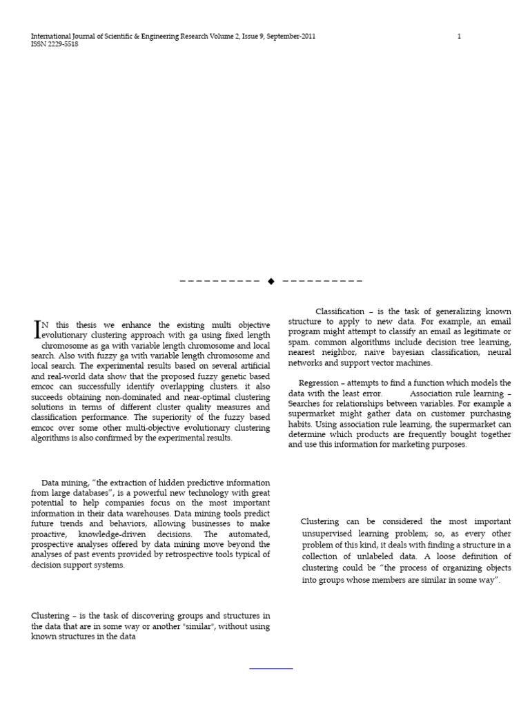A Fuzzy Based Evolutionary Multi-Objective Clustering For Overlapping ...