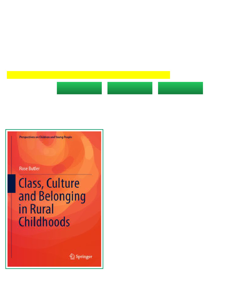 (Ebook) Class, Culture and Belonging in Rural Childhoods by Rose Butler ...