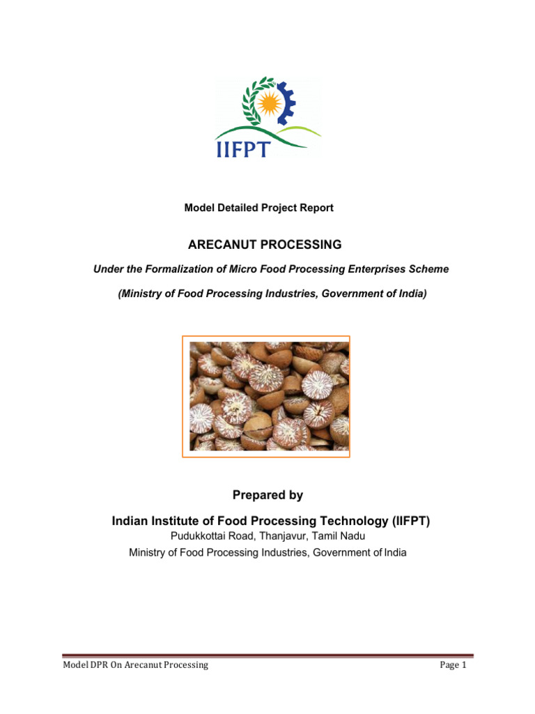 Arecanut Processing Project Report | PDF