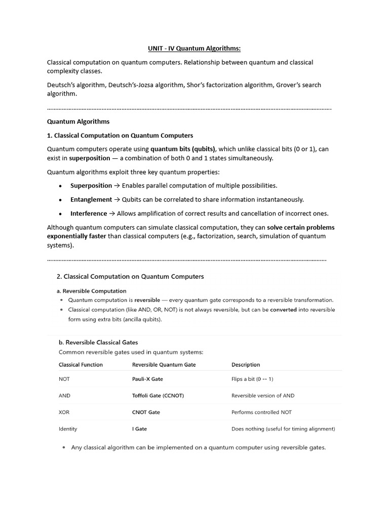 Classical and Q Computations | PDF
