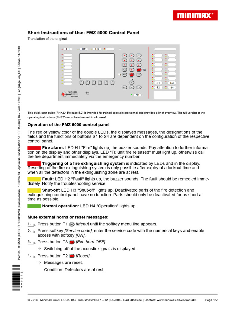 FMZ 5000 Control Panel Quick Guide | PDF | Computer Engineering