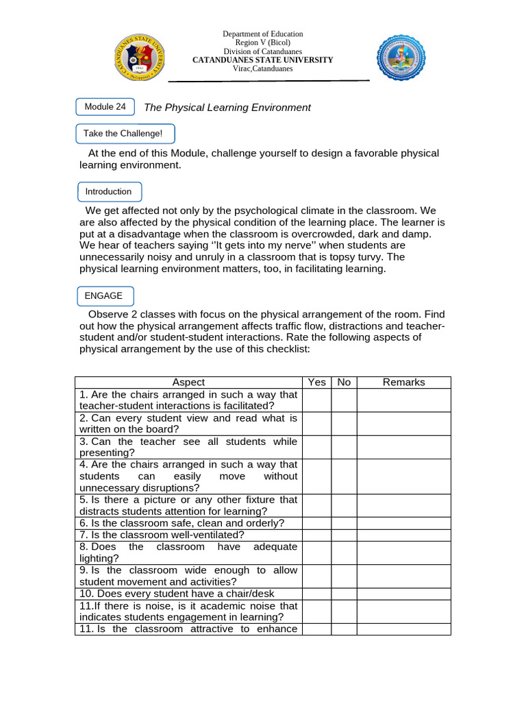 Designing Effective Learning Spaces | PDF | Classroom | Learning