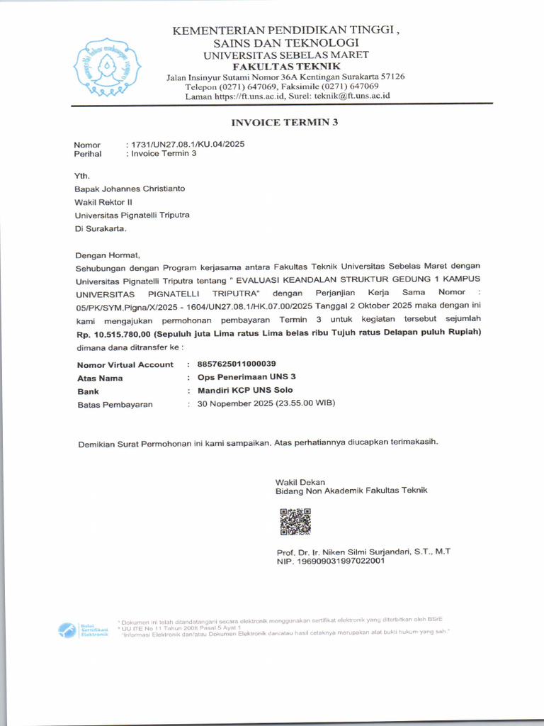 Invoice Pks Upitra - Termin 3 | PDF