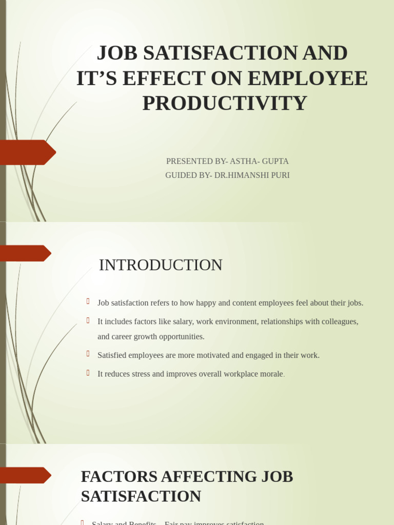 Presentation1 2 | PDF | Job Satisfaction | Employment
