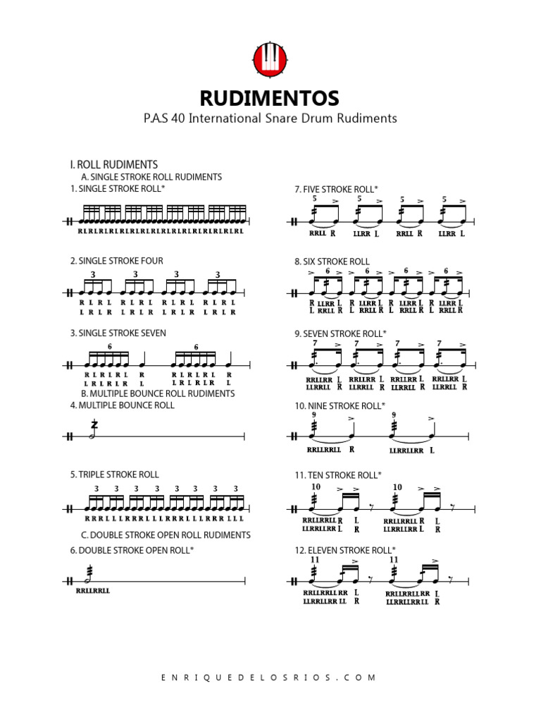 Snare Drum Rudiments Guide | PDF