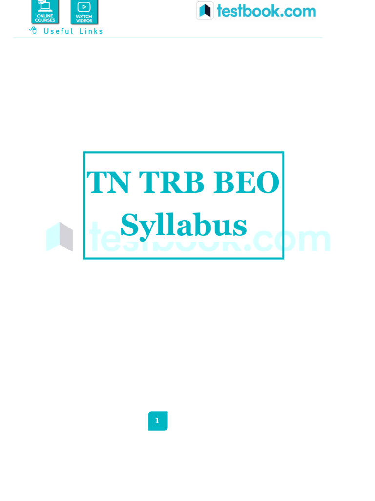 TN TRB BEO Syllabus & Exam Pattern Guide | PDF | English Language ...