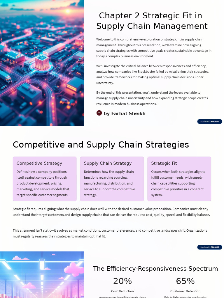 Strategic Fit in Supply Chain Management | PDF | Supply Chain | Inventory