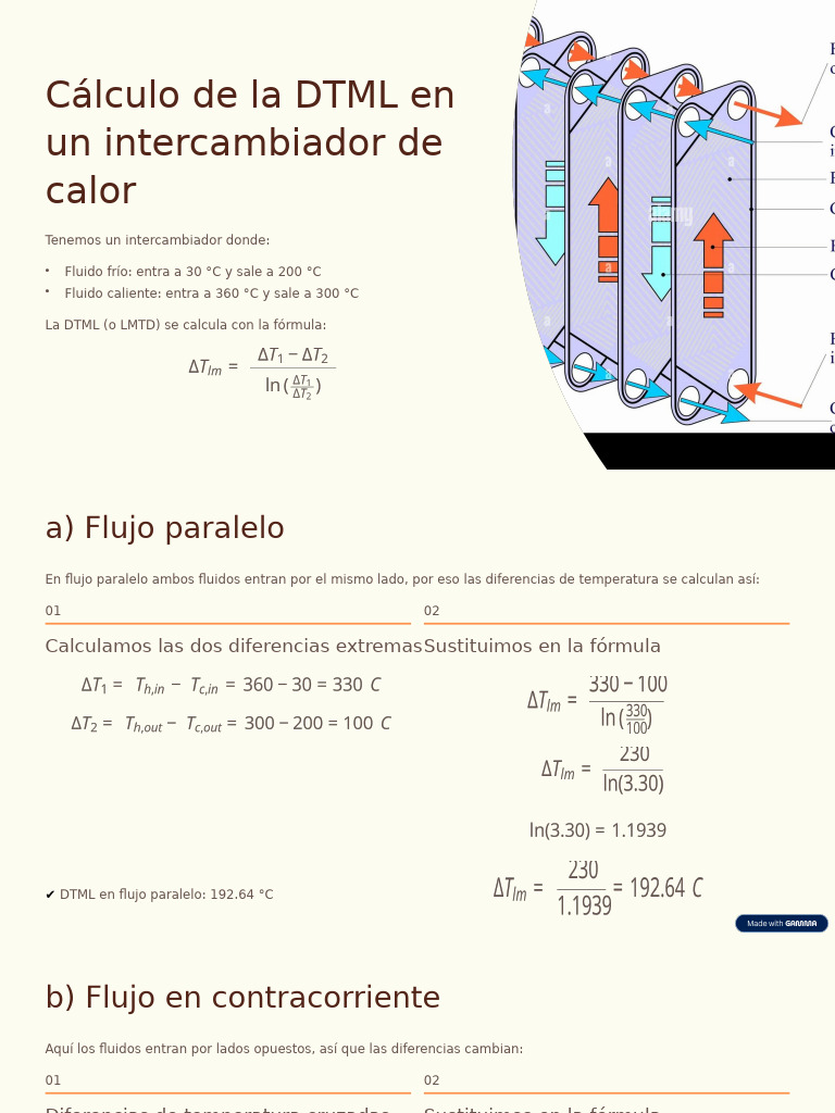 Calculo de La DTML en Un Intercambiador de Calor | PDF