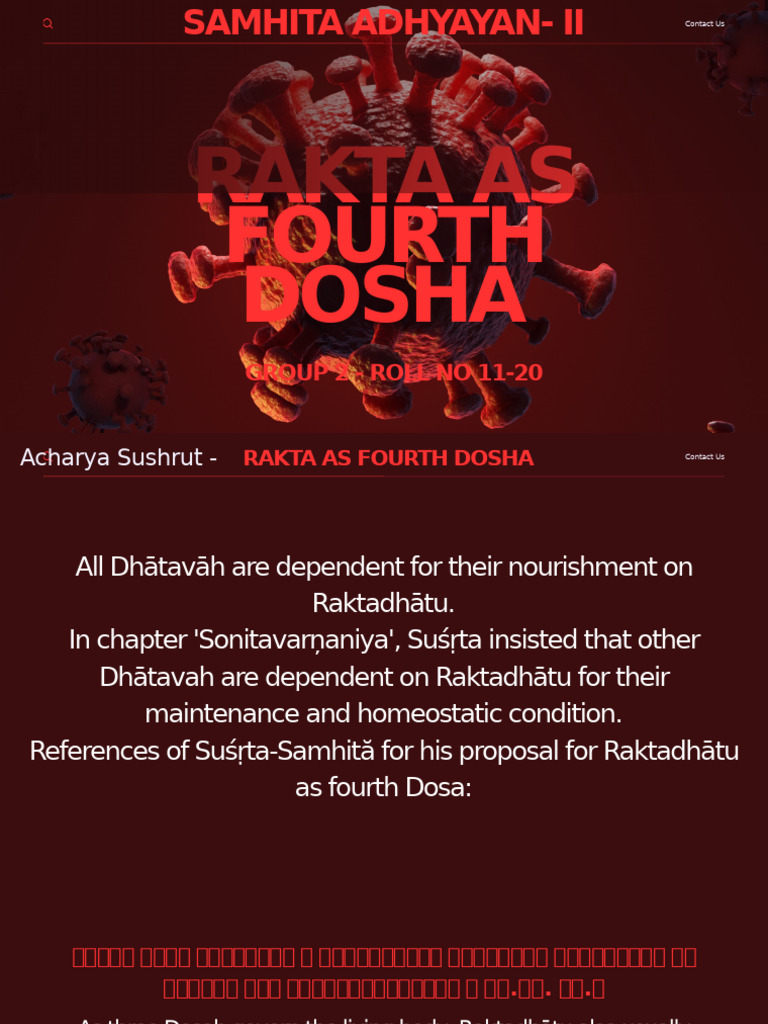 Rakta As 4th Dosha | PDF