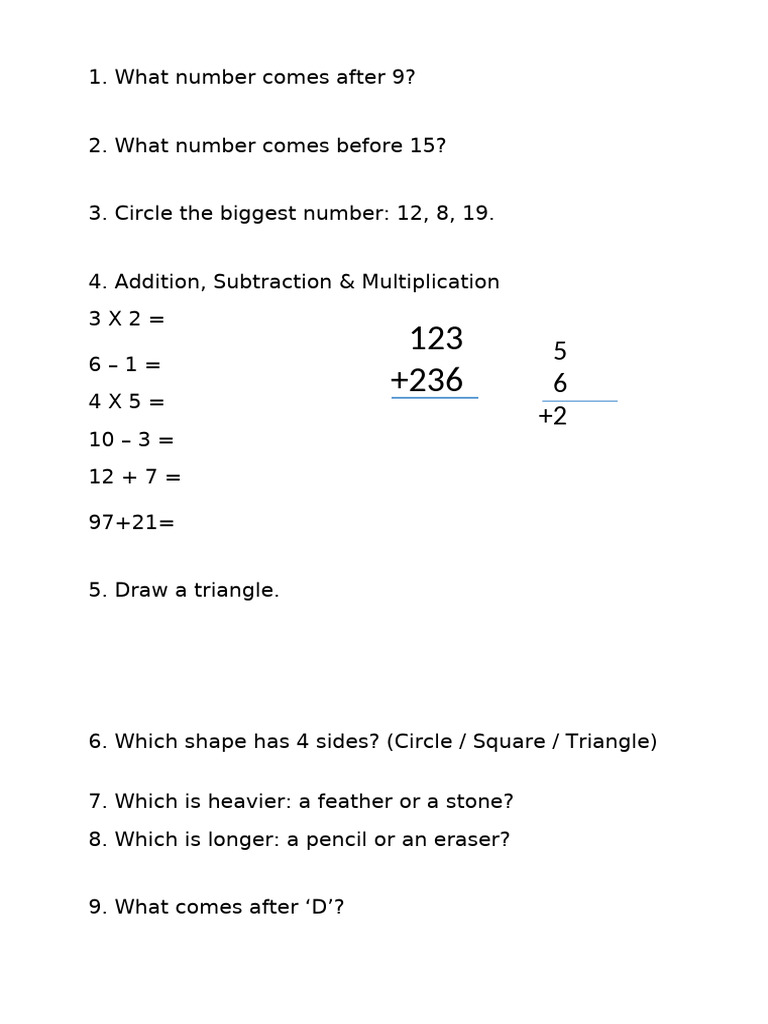 Early Learning Math and Questions Guide | PDF
