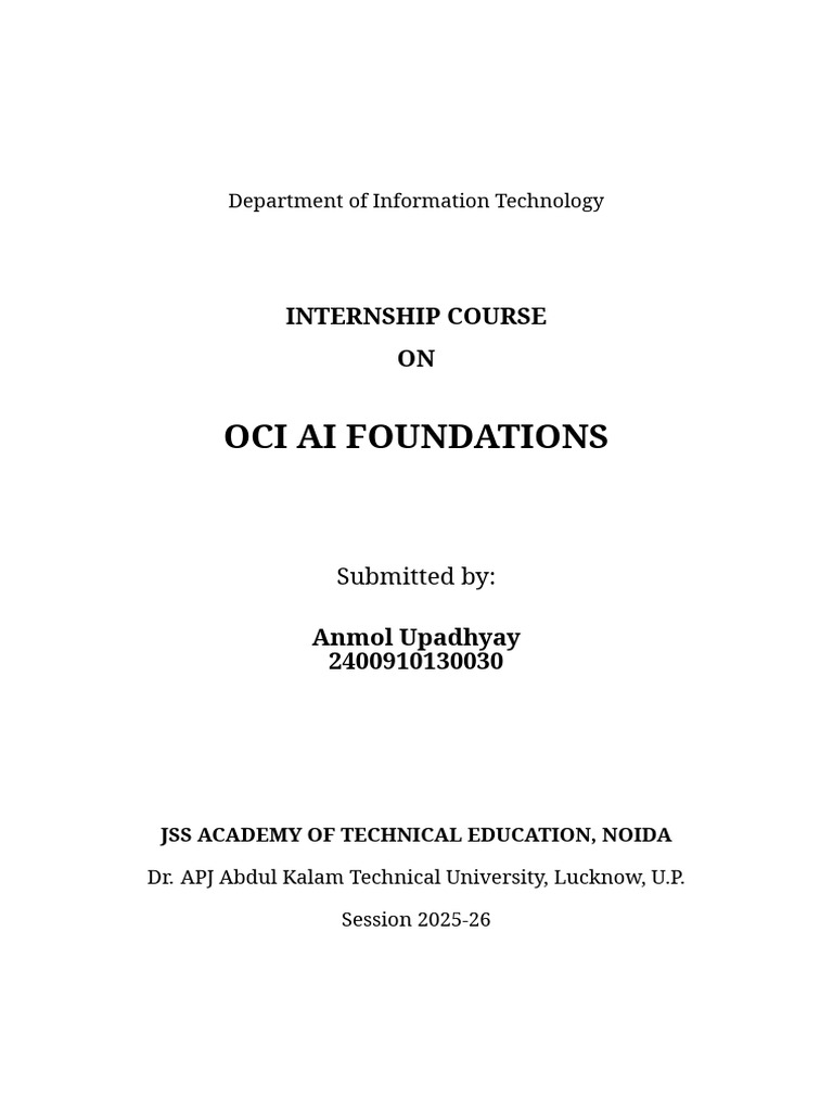 OCI AI Foundations Course Overview | PDF | Artificial Intelligence ...