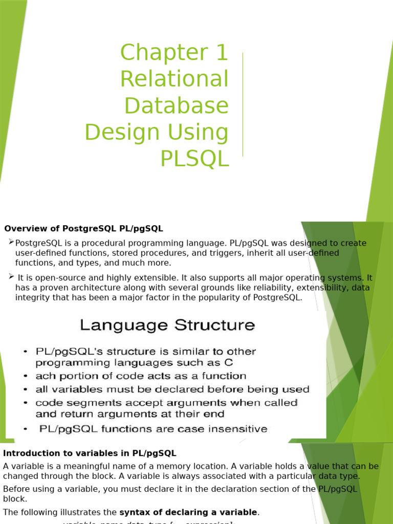PL/pgSQL Database Design Guide | PDF | Parameter (Computer Programming ...