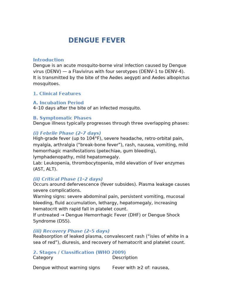 Understanding Dengue Fever Symptoms | PDF | Animal Viral Diseases ...