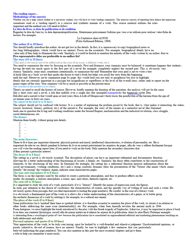 The Reading Sheet | PDF