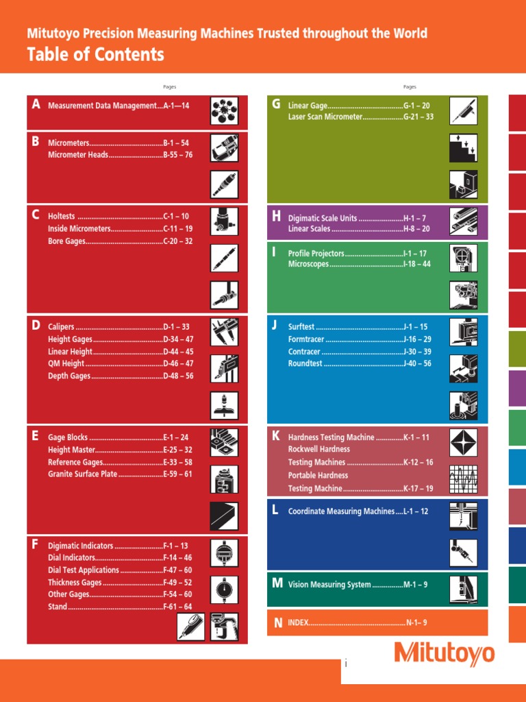Mitutoyo Catalog US1001 PDF Calibration Metrology