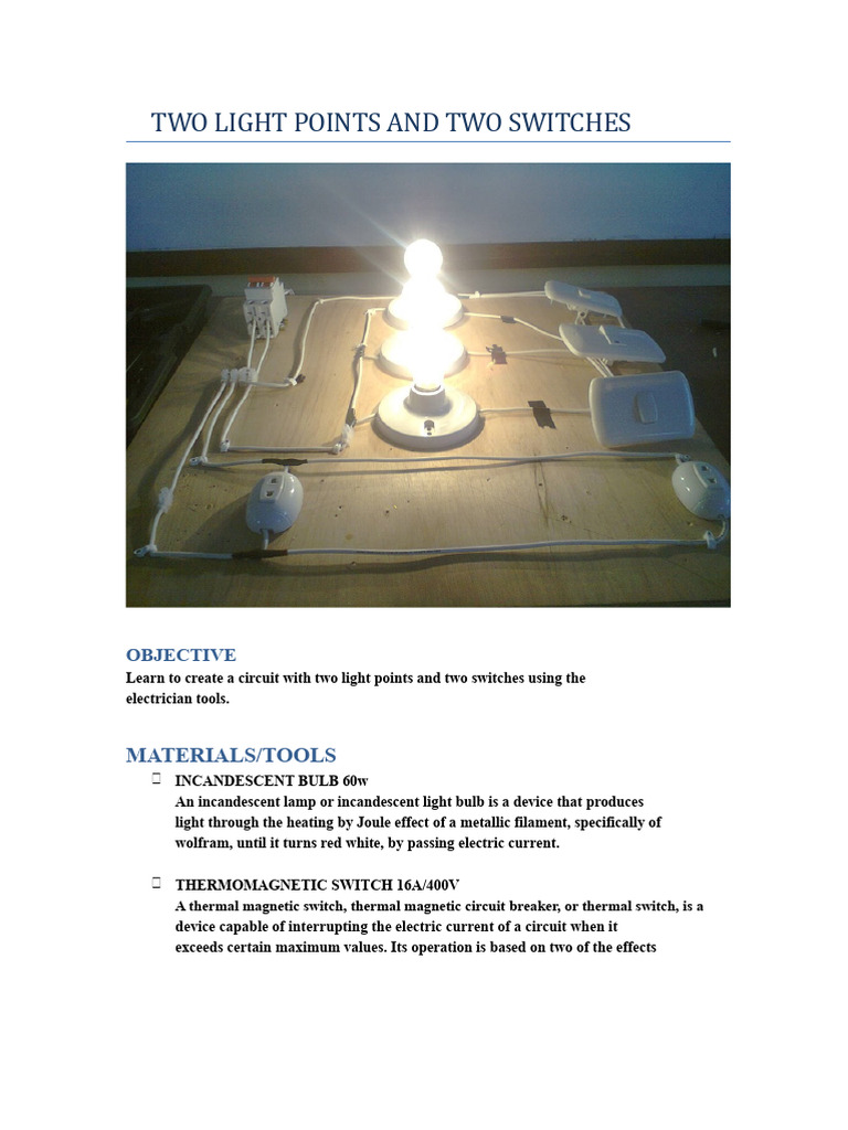 Two Light Points and Two Switches | PDF | Electrical Connector ...