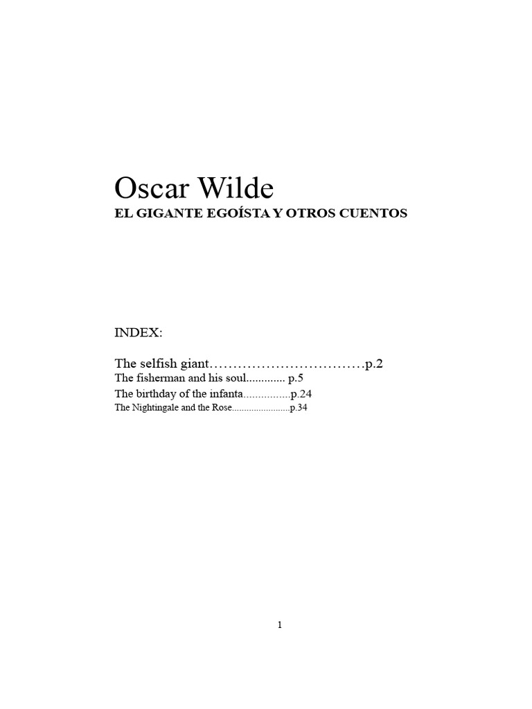 Oscar Wilde's The Selfish Giant Story | PDF | The Happy Prince And ...