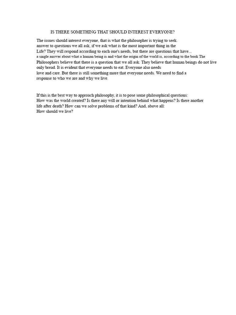 There Is Something That Should Interest Everyone | PDF