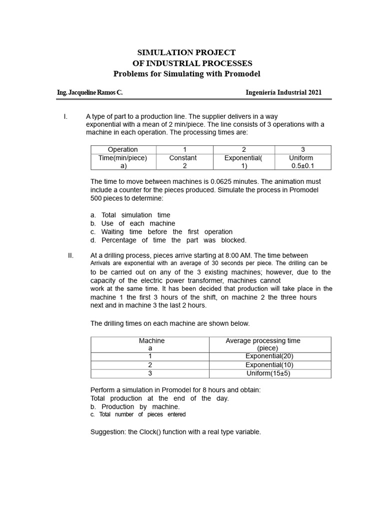 Industrial Process Simulation Problems | PDF