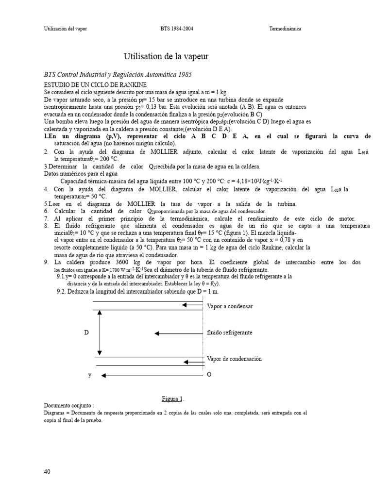 Ciclo de Rankine y Termodinámica del Vapor | PDF | Vapor | Conduccion ...