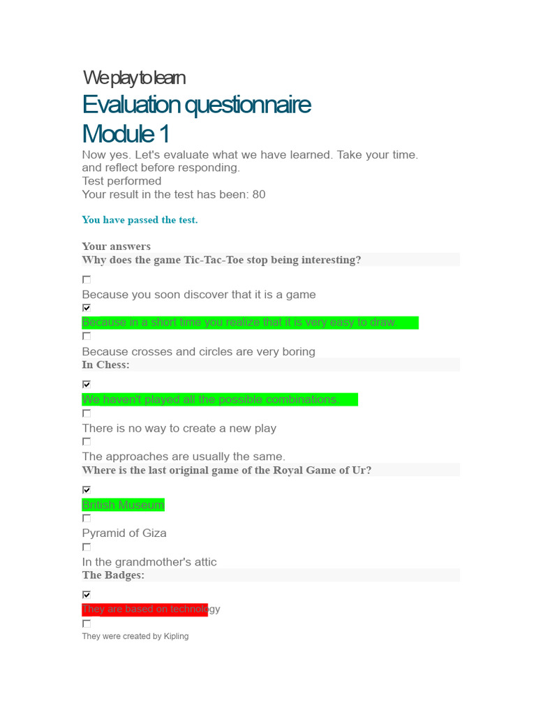 Game Design Evaluation Questionnaire | PDF | Questionnaire | Aesthetics