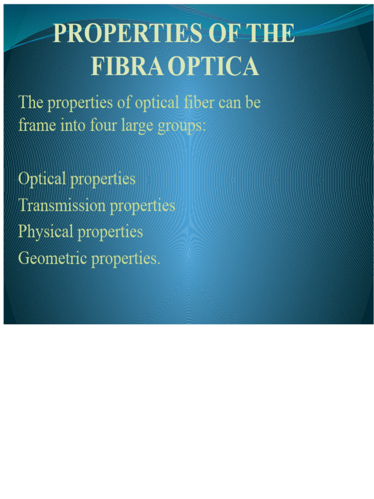 Properties of Optical Fiber Explained | PDF | Optical Fiber ...