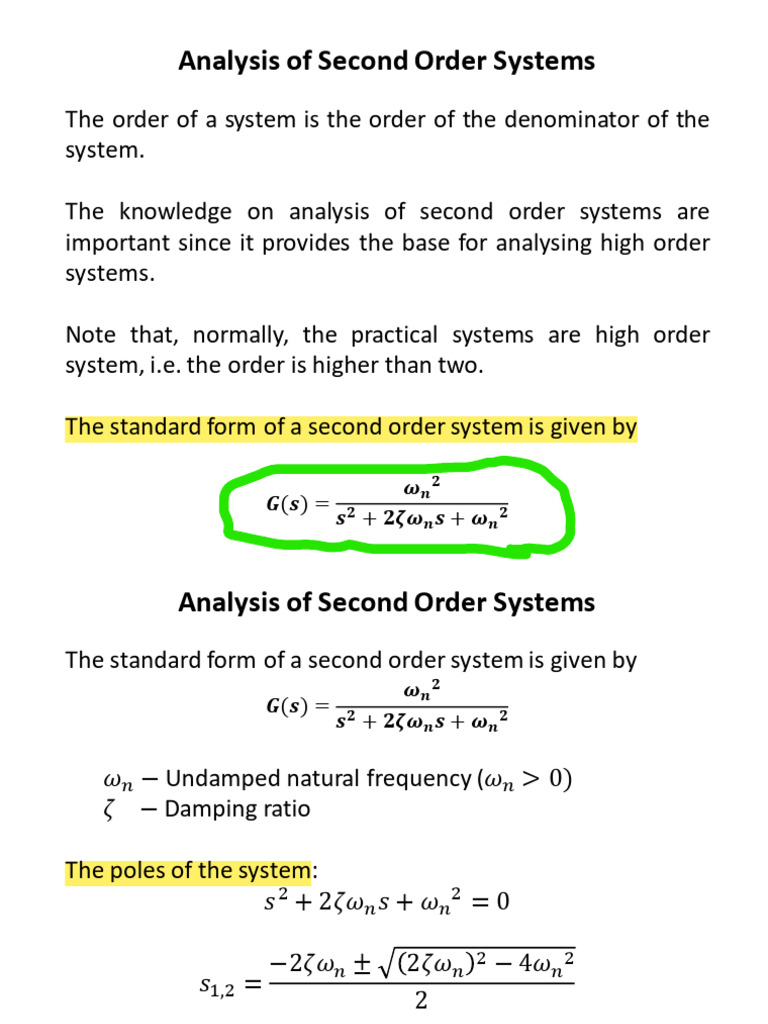 Second Order System Analysis Guide | PDF | Damping | Mechanics