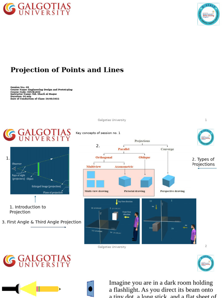 Lecture No. 3 Projection of Points and Lines | PDF | Cartesian ...