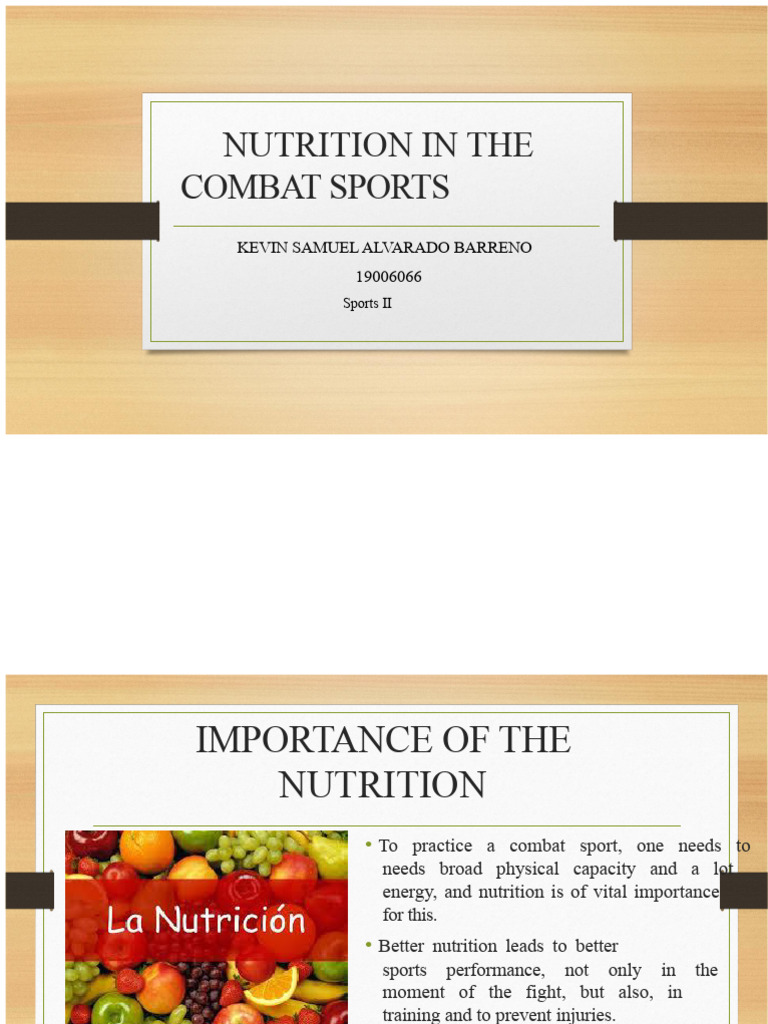 Nutrition Essentials for Combat Sports | PDF