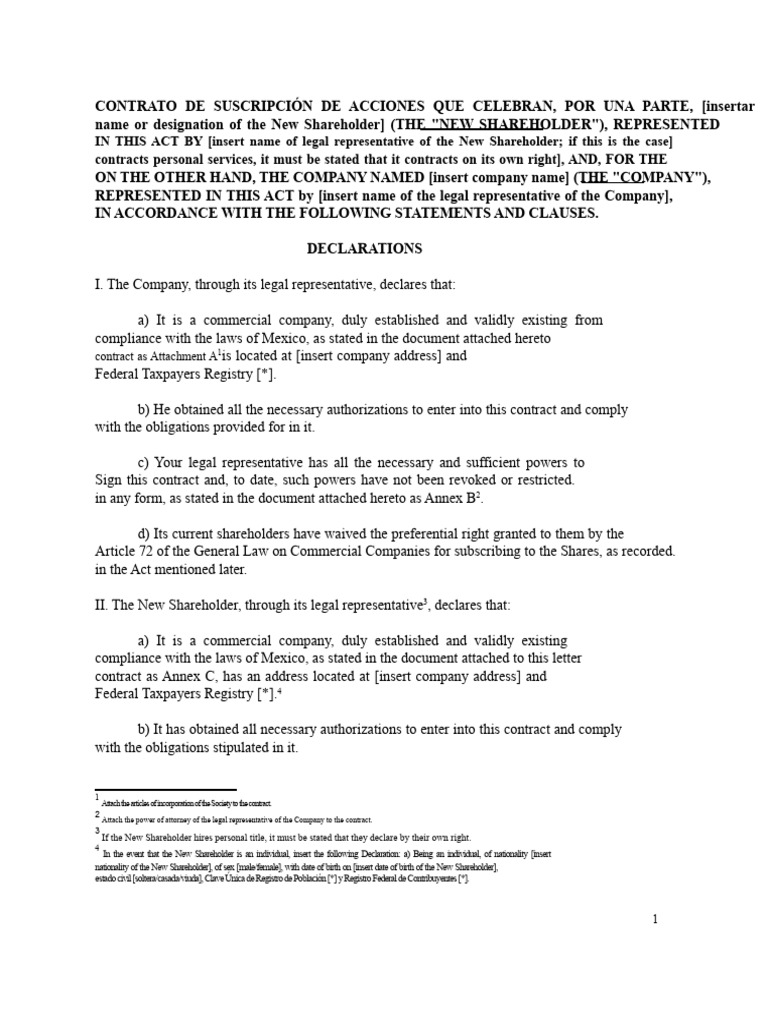 Stock Subscription Agreement | PDF | Private Law | Justice