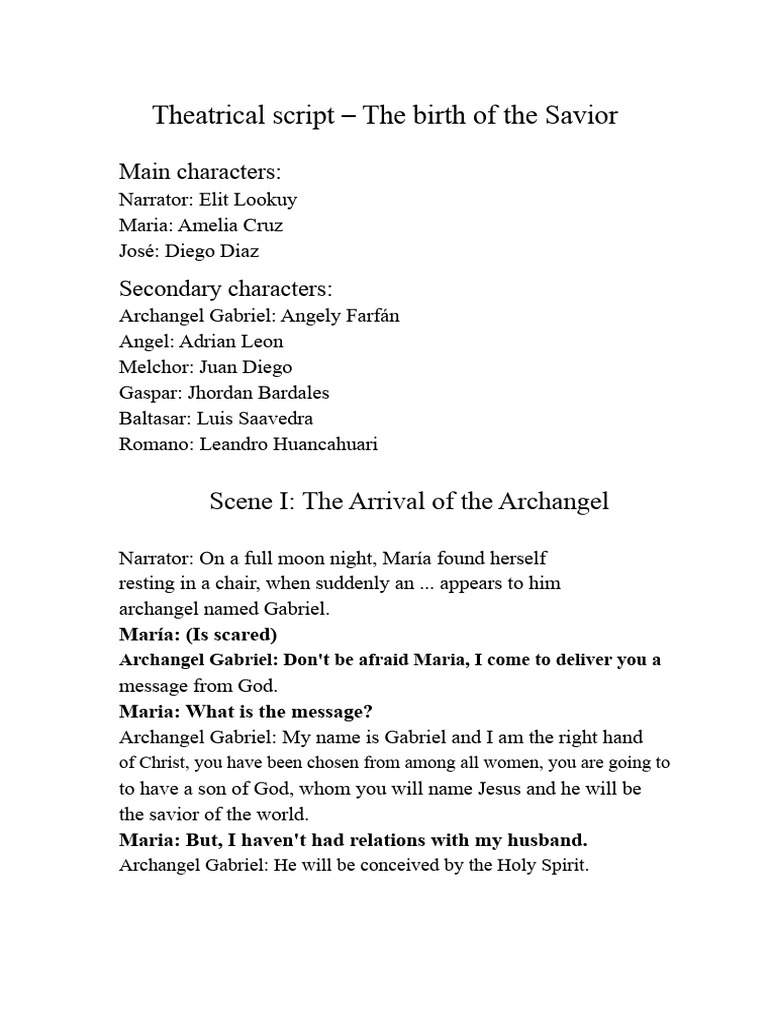 The Birth of the Savior Script | PDF | Jesus | Gabriel