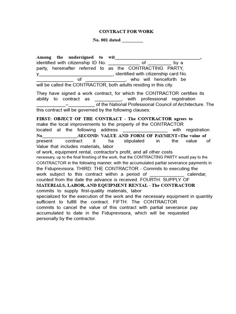 Home Renovation Contract Template | PDF