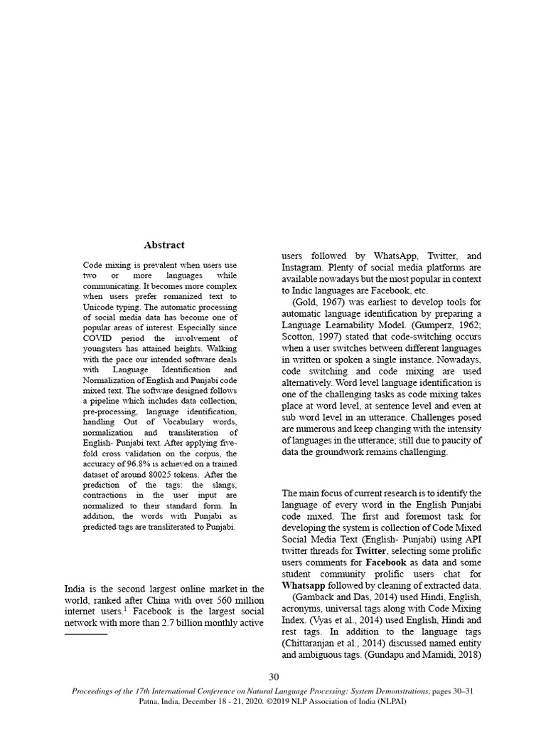 Language Identification in Code-Mixed Text | PDF | English Language ...