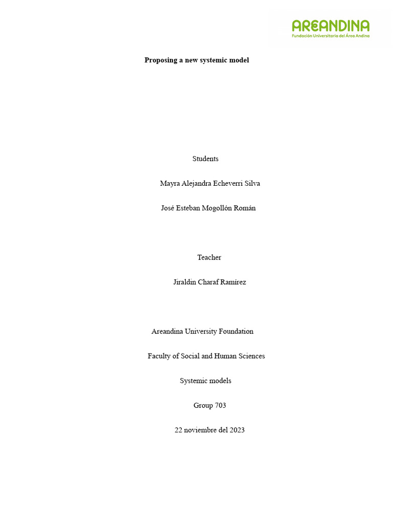 Proposing A New Systemic Model | PDF | Psychotherapy | Semantics