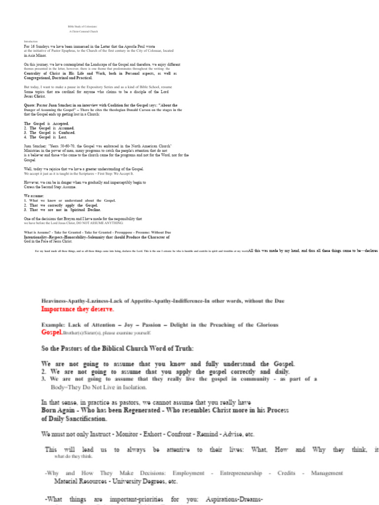 Colossians Bible Study: Christ's Centrality | PDF | Epistle To The ...
