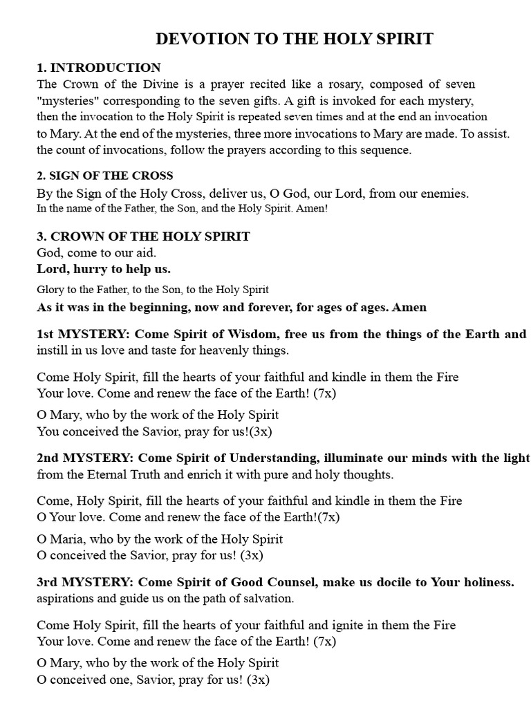Devotion and Prayers to the Holy Spirit | PDF | Mary, Mother Of Jesus ...