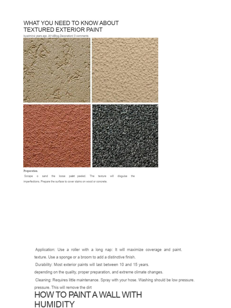 Essential Guide to Textured Exterior Paint | PDF