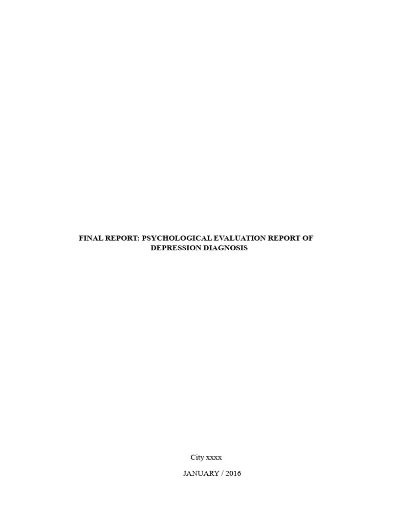 Report Template | PDF | Depression (Mood) | Feeling